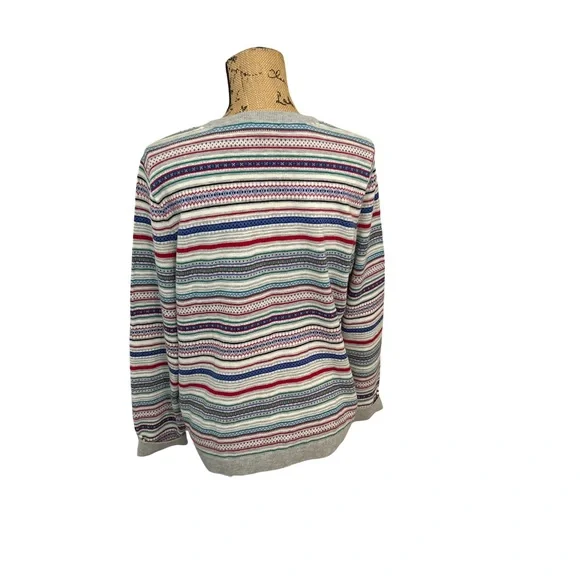 Talbots Multicolor Striped Cardigan Women’s Sweater Size Large - Picture 8 of 9